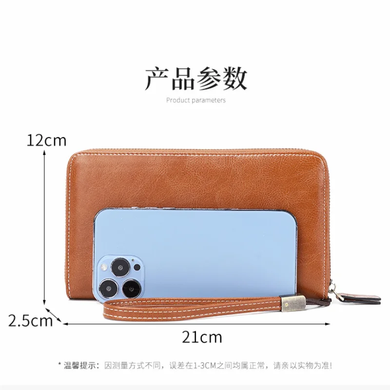 Simple Retro Women\'s Wallet Rfid Blocking Card Holder Large Capacity Elegant Lady Clutch Bag Leather Organizer Long Wallet