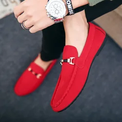 Heren Vrijetijdsschoenen Rode Loafers Schoenschoenen Metalen Versiering Adulto Rijden Mocassin Zachte Comfortabele Vrijetijdsschoenen Heren Sneakers Flats