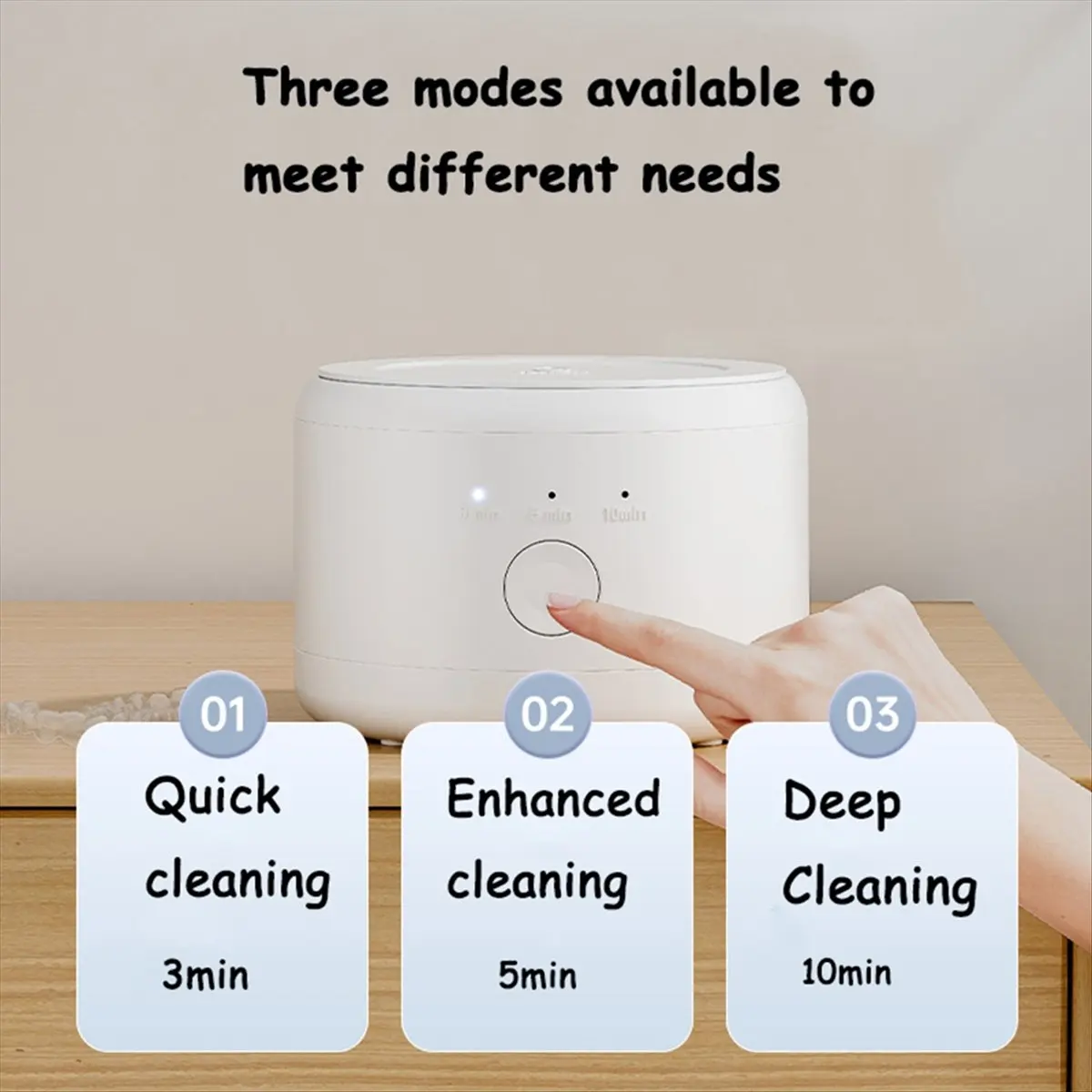 Y65A Portable Ultrasonic Retainer Cleaner Machine for Dentures Retainer Mouth Guard Aligner Whitening Trays Oral Supplies