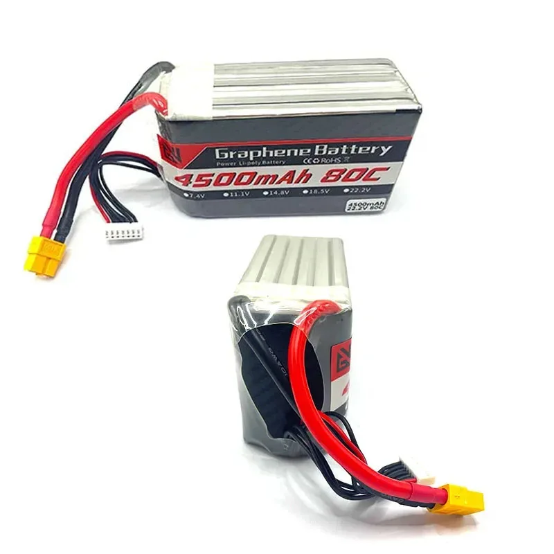 بطارية طائرة نموذجية 6S 22.2V بطارية ليبو 4500mah 80C XT60 T Deans XT90 EC5 RC أجزاء طائرة هليكوبتر للسيارة