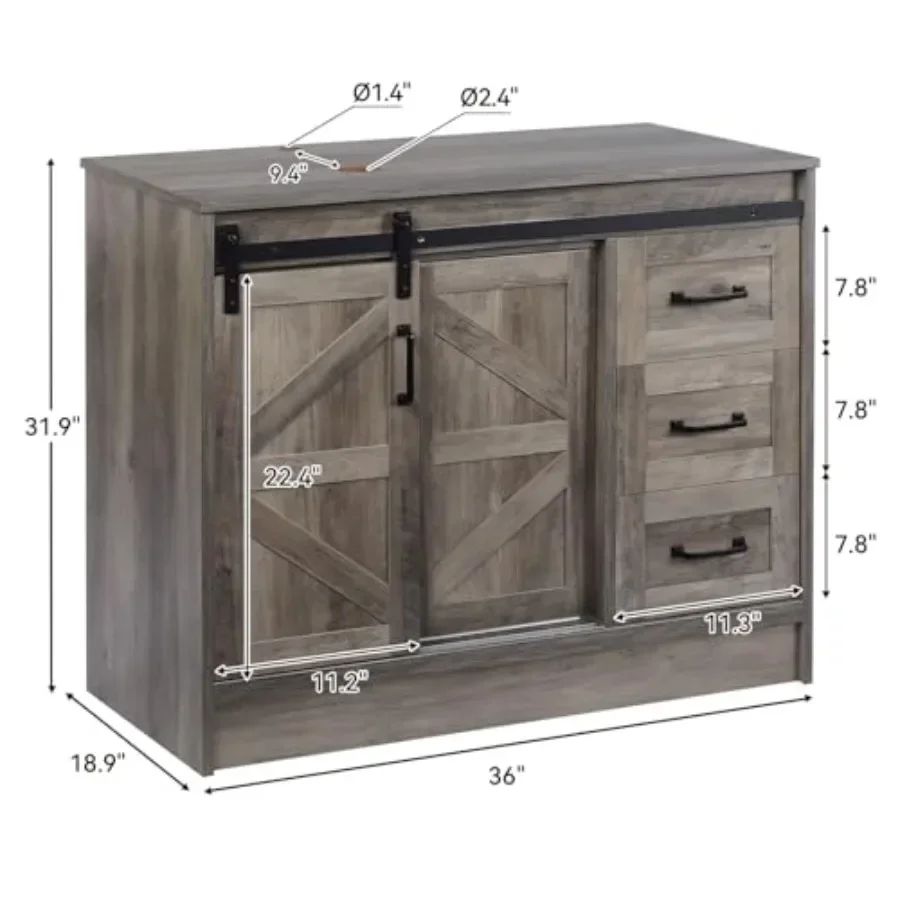 Farmhouse bathroom vanity with sink: blue boat glass vessel sink combo set, freestanding storage cabinet featuring sliding barn