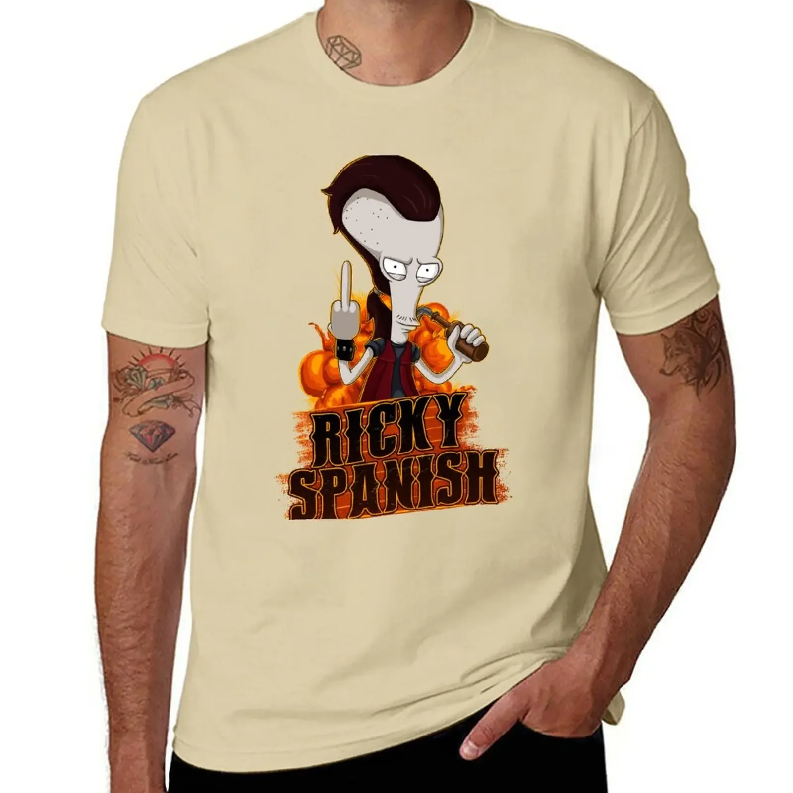 oversized t shirt men New Ricky Spanish T-Shirt Anime t-shirt Tee shirt custom t shirt  men clothing harajuku graphic