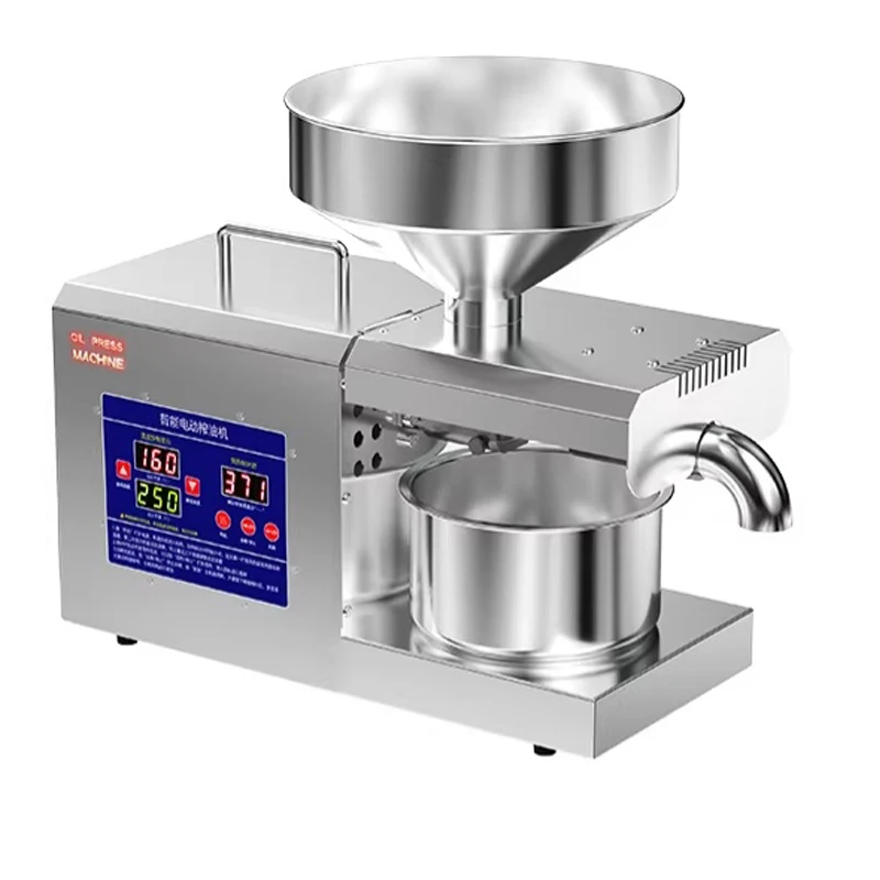 

Intelligent Temperature Control Household Oil Press Multifunctional Stainless Steel Cold/Hot Pressing Flaxseed Peanut Oil Press