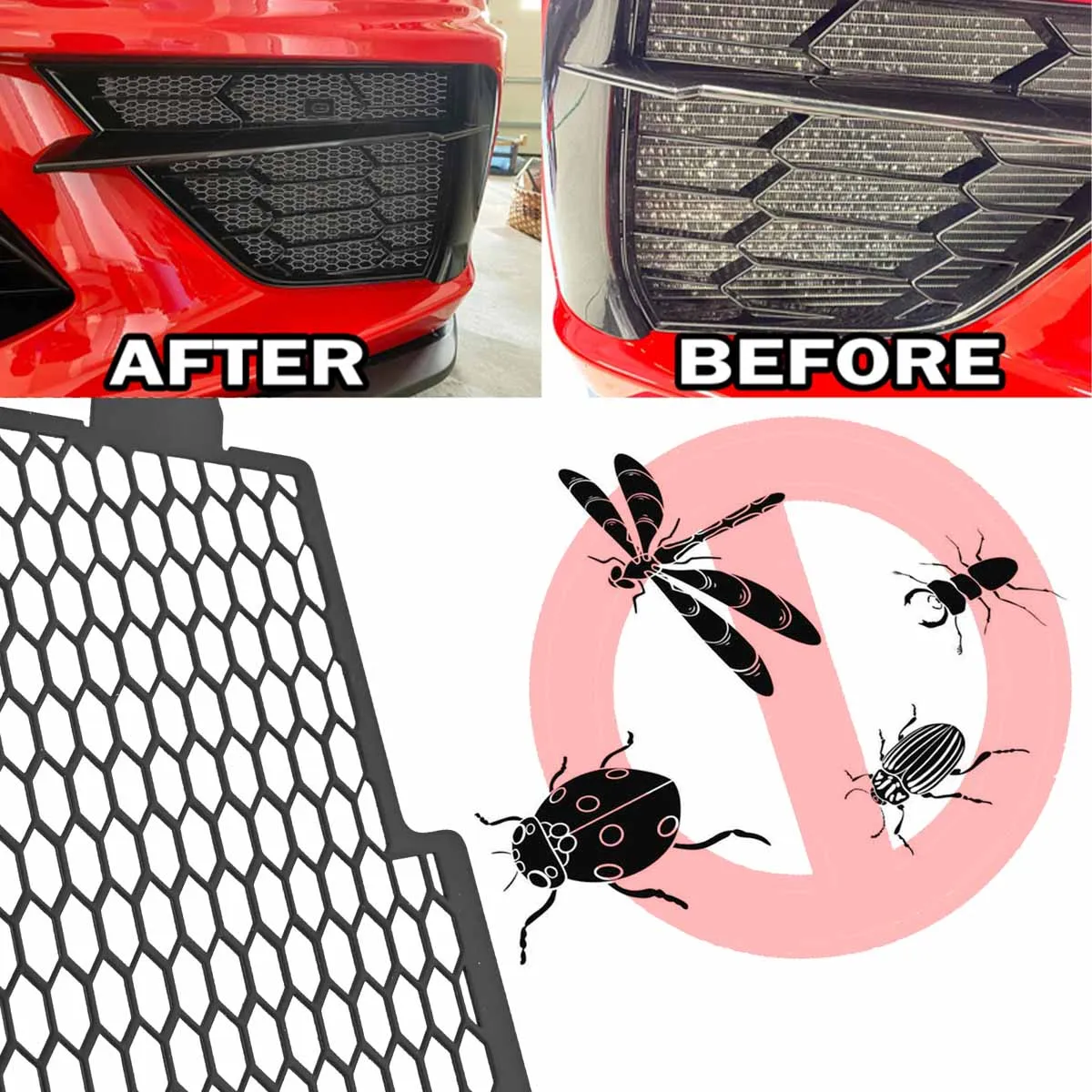 Grill/Radiator Guards Intake Grille Guard Front/Side Radiator Shield For Chevrolet C8 Corvette 2020 2021 2022 2023 Accessories