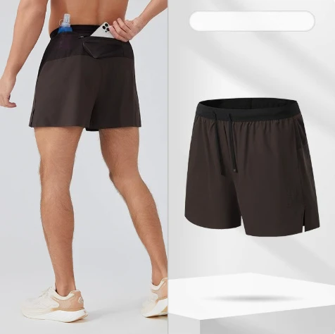 Men 2 in 1 Double Deck Marathon Running Shorts Fitness Training Pants Gym Shorts Sportswear Workout Jogging Sports Male Shorts