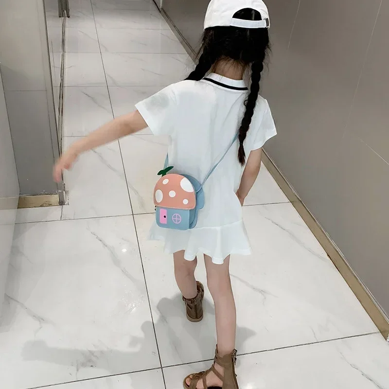 KoreanCasual Children's New Cartoon Colored Mushroom Women's One Shoulder Cute Change Fashionable Crossbody Decoration Small Bag