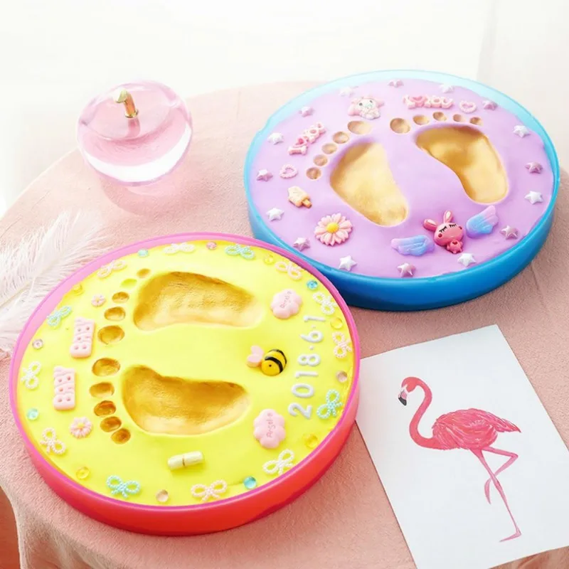 Baby Hand Foot Print Mold Footprint Imprint Kit Children Handprint Mud Souvenirs Hundred Days Gift