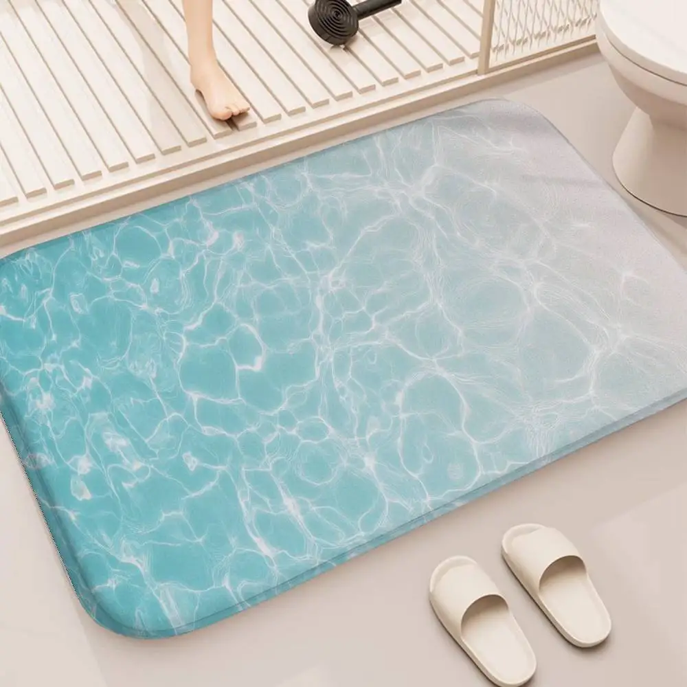 

Floor Mat Printed Large Carpets Room And Bedroom Sea Wave Carpets Bathroom Anti Slip Door MATS Small Carpets