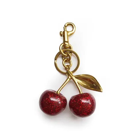 Cute Cherry Keychain for Bags Purse Charm Adorable Cherry Fruit Fashion Key Ring Vibrant Red Cherry Keychain Gift for Girls