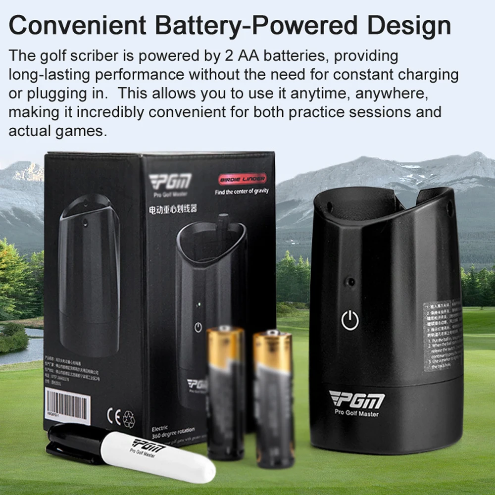 PGM Golf Electric Scriber Ball Alignment Line Marking Tool Gravitys Distribution Line Finder with 1 Pen for Golf Equipment