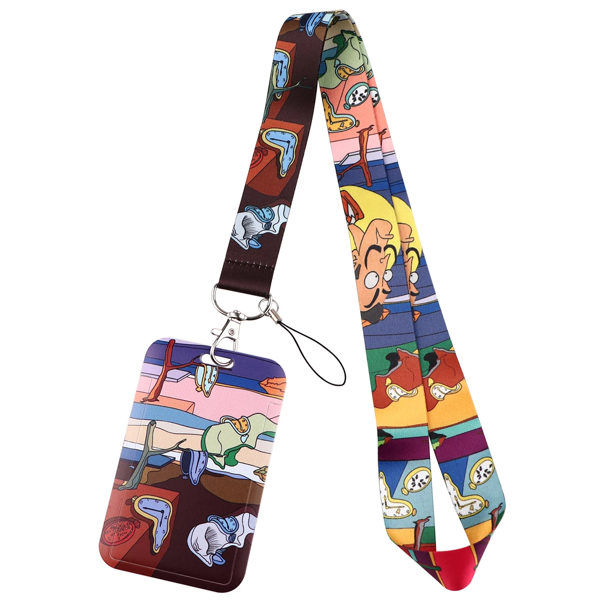 Art Painting Lanyard Keychains Classic Cartoon Ribbon Hang Ropes Keyring Mobile Phone Charm Neck Straps Key Ring