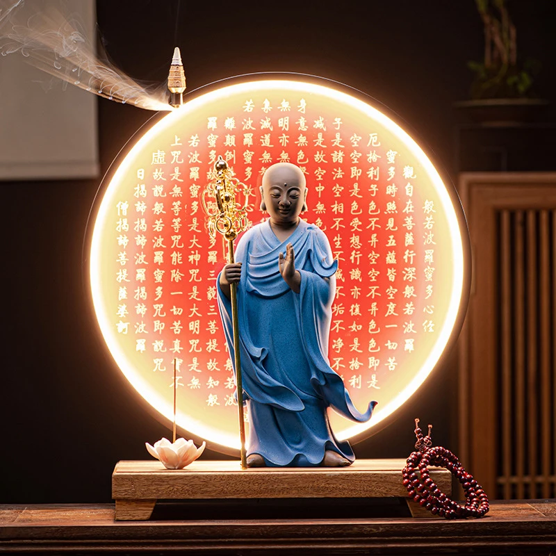 Ceramic Buddha Statue Of Ksitigarbha Bodhisattva For Worship Of Three Saints Of The Western World, Home Decor, Chinese-Style