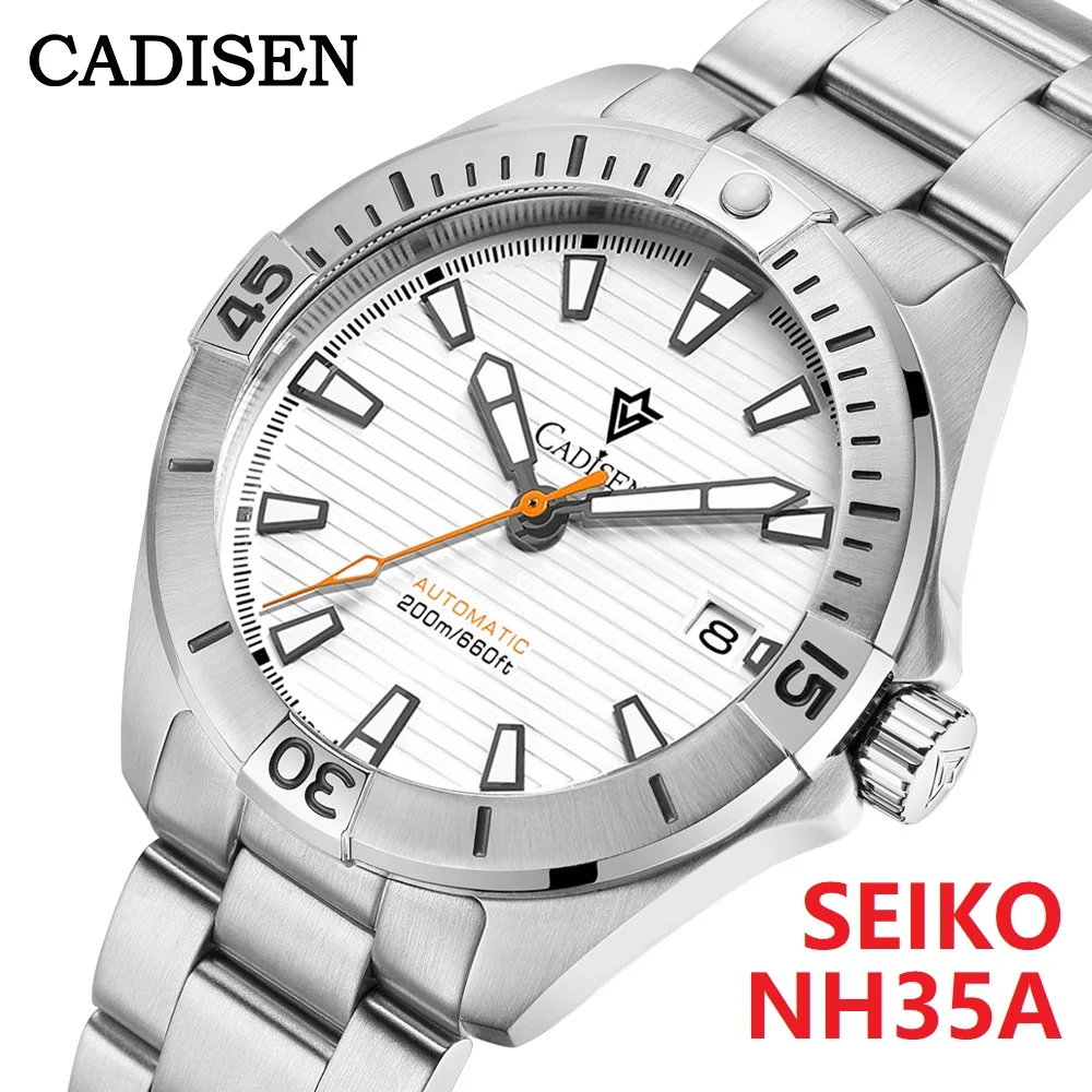 

CADISEN 2023 NEW Top Brand Sports Men Mechanical Wristwatch Luxury Automatic NH35 Watch Sapphire Men's TAG 200M Waterproof Clock