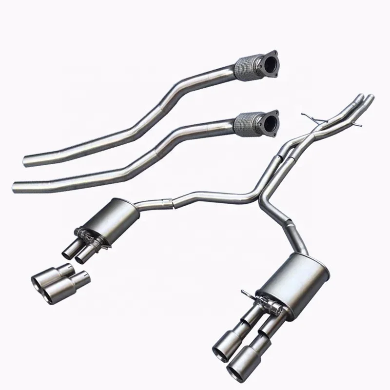 Engine Tuning Parts Turbo Manifold Muffler Downpipe Tips Car Racing Exhaust for A S4 B5 S6 C5 A4 B8 B7 B9 RS4 A3 A6 A5 TT