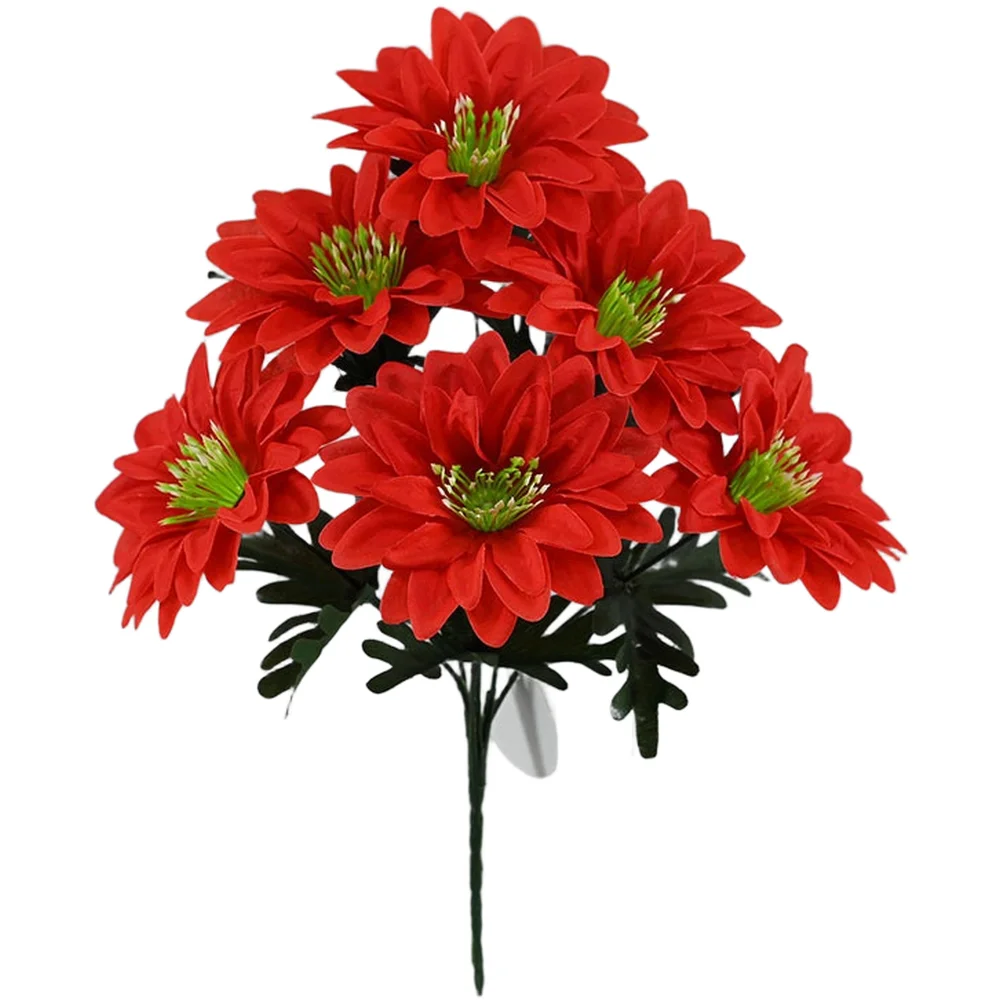 Paquete de Flores Artificiales de Peonía y Crisantemo con 6 Flores para Centro de Mesa, Repisa y Decoración de Habitaciones
