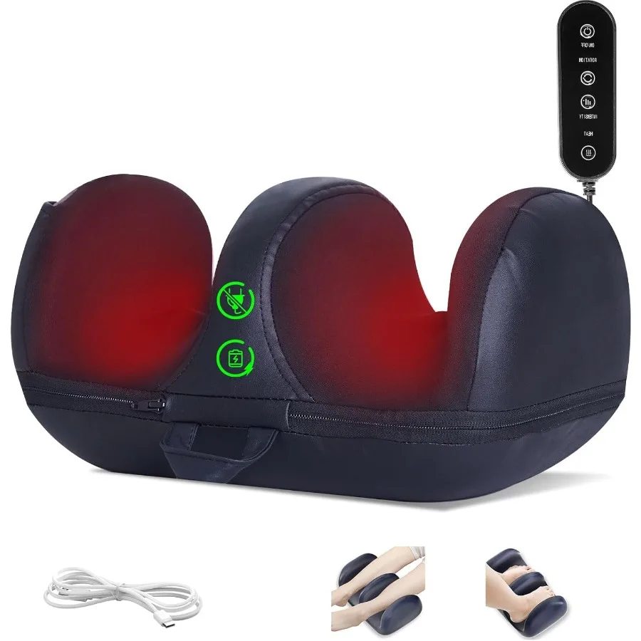 

Cordless Rechargeable Foot Massager 2025 Upgraded with Heat and Remote Control for Portable Home or Office Use Ideal Gift for D