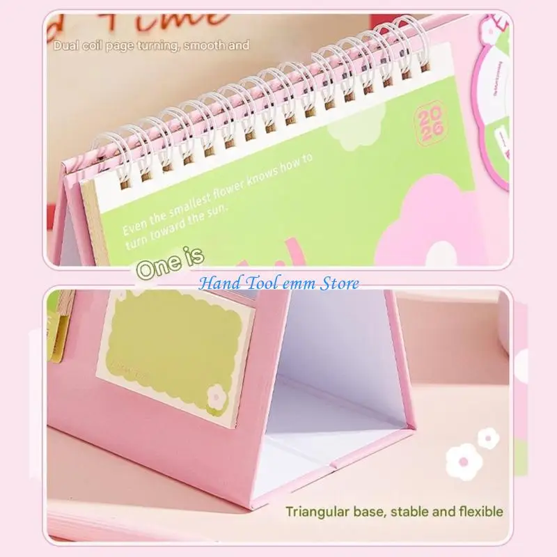 

H37F 2026 флип-настольный календарь, мини-месячный настольный органайзер, ежедневный планировщик, календарь для украшения дома и