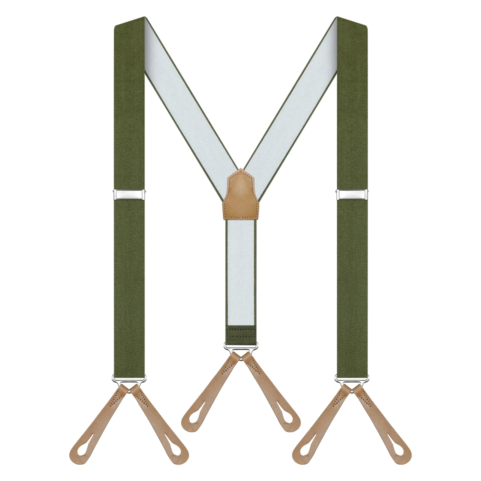 Suspensórios para homens Suspensórios de trabalho com extremidade de botão da moda para homens - Suspensórios ajustáveis - Forma Y 1,4 polegadas