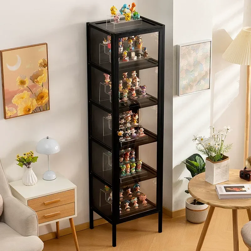 Figure Cabinet Acrylic Display Case Blind Box Storage Shelf Dustproof Glass Toy Model Showcase Wine Rack Organizer
