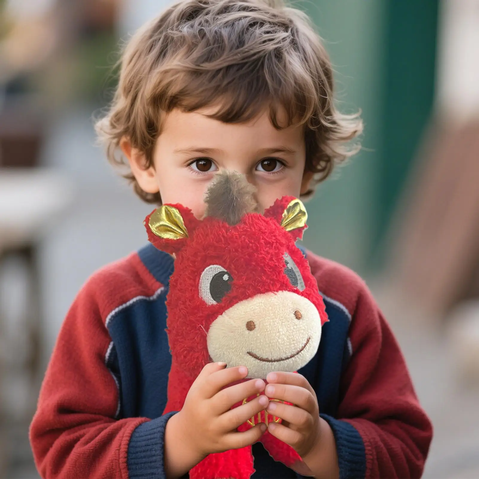 ตุ๊กตาสัตว์นุ่มสำหรับเด็กผู้หญิง สีแดงนำโชค ตุ๊กตาสัตว์มงคลต้อนรับปีใหม่ ปีมะโรง ของเล่นตุ๊กตาผ้าสำหรับโซฟา โต๊ะข้างเตียง เตียงนอน ห้องเด็ก