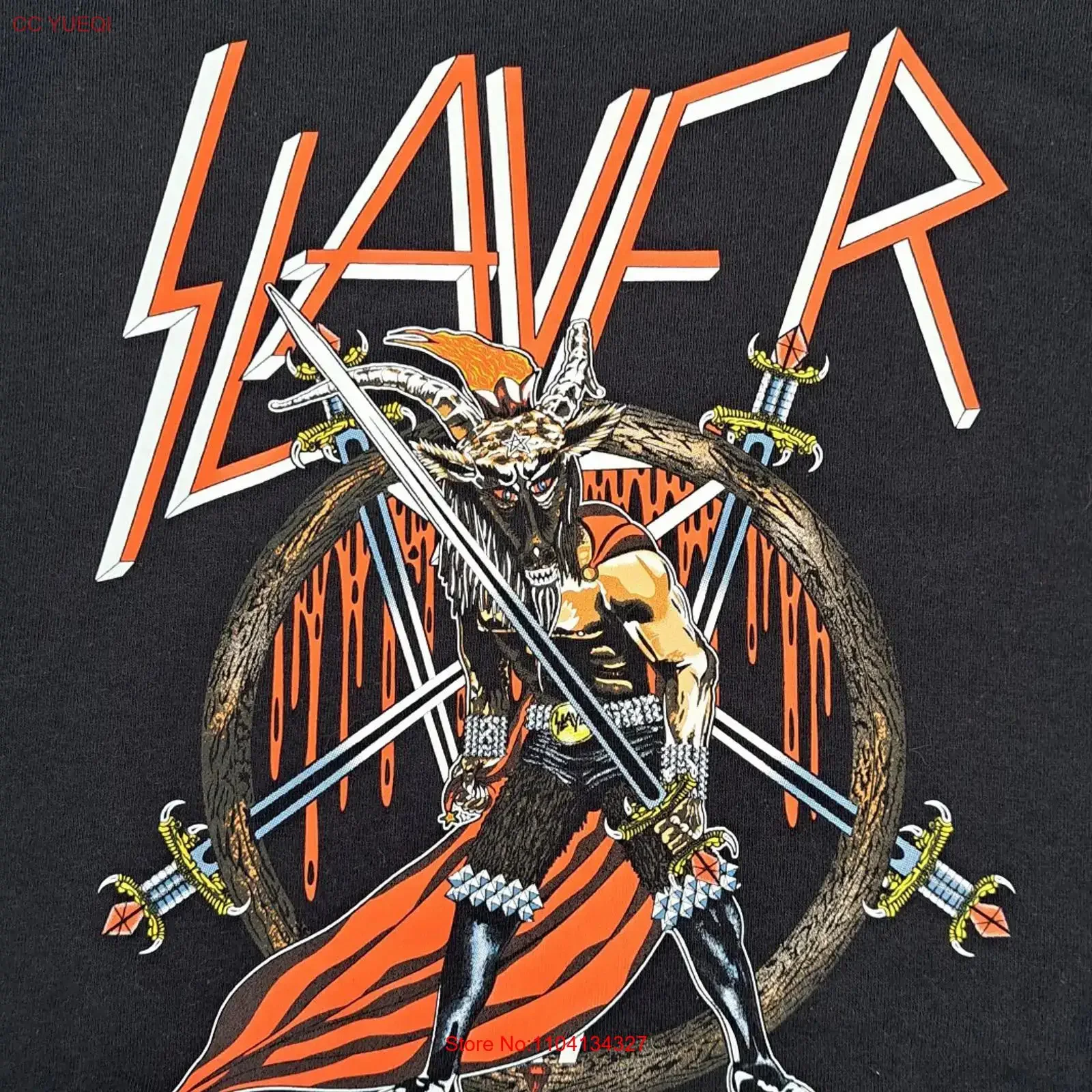 T-shirt Slayer Show No Mercy, vintage, lavé, polyvalent, légèrement streetwear, respirant, graphique, confortable, décontracté