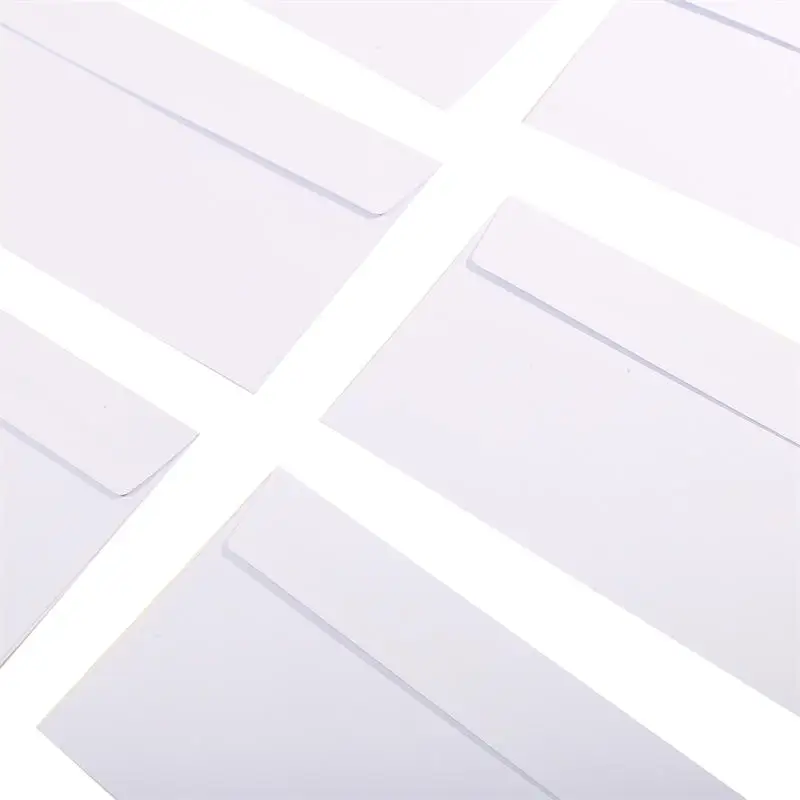 10-100 قطعة ظرف أبيض بدون نافذة 10 # يمكن لظرف الأعمال الآمن أن يحمل ظرفًا ذاتيًا من فاتورة الورق مقاس A4 #6