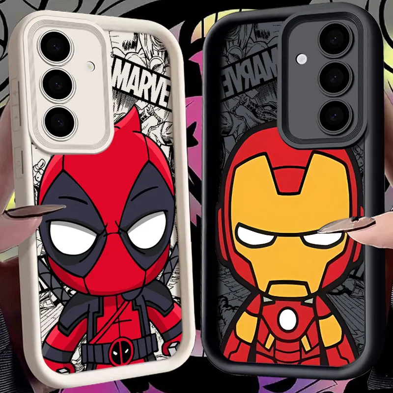 Cute Marvel Catoon For Samsung Galaxy S24FE Phone Case S24 S23 S21 S20 Fe S25 Ultra S22 Plus S23 Shockproof Back Cover Deadpool