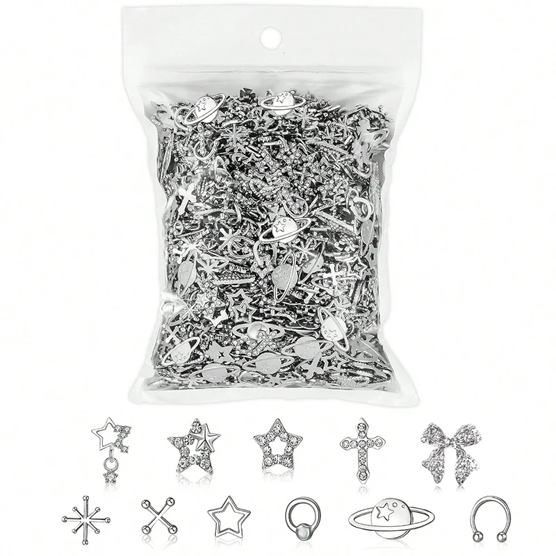 Multi-Style Nail Jewelry Set Brand logo Alloy Diamond Nails Resin Cartoon Rhinestones Nail Art Decorations Accessories