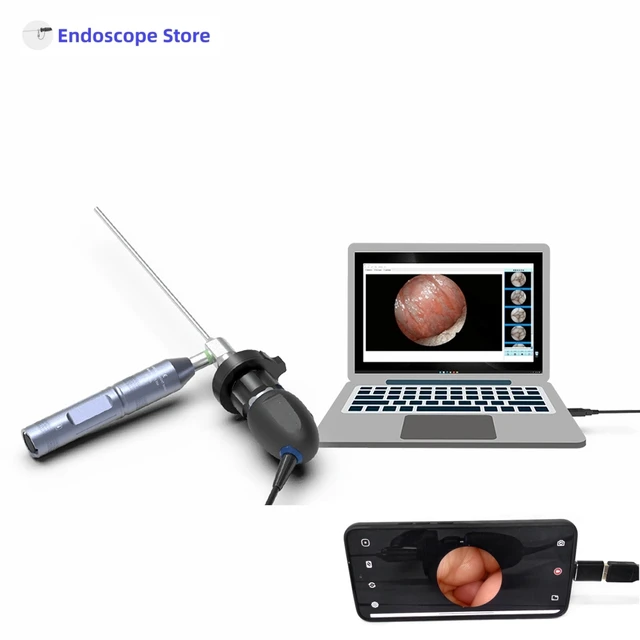 Przenośny endoskop HD 1080P 60FPS Kamera USB typu C Laryng Weterynaryjny szpital dla zwierząt Wyświetlacz telefonu komórkowego