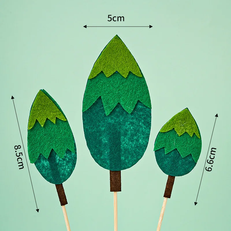 10 مجموعات من علامات تزيين كعكة عيد الميلاد على شكل شجرة خضراء على شكل غابة خضراء، مكون إضافي لطاولة الحلوى غير الصالحة للأكل