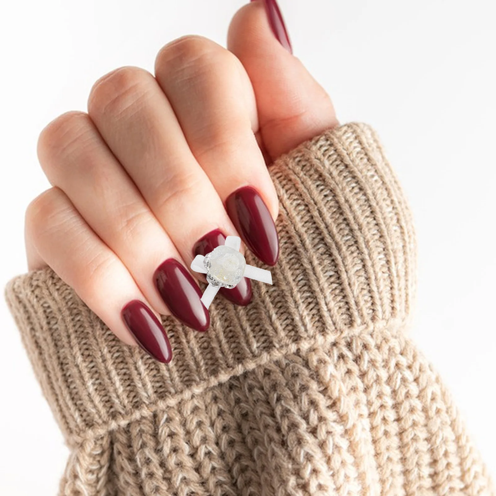 

8Pcs Broken Ice Nail Charms 3D Acrylic Rhinestones Organza Bow Manicure Nail Decorations Kawaii Charms Makeup Rhinestones