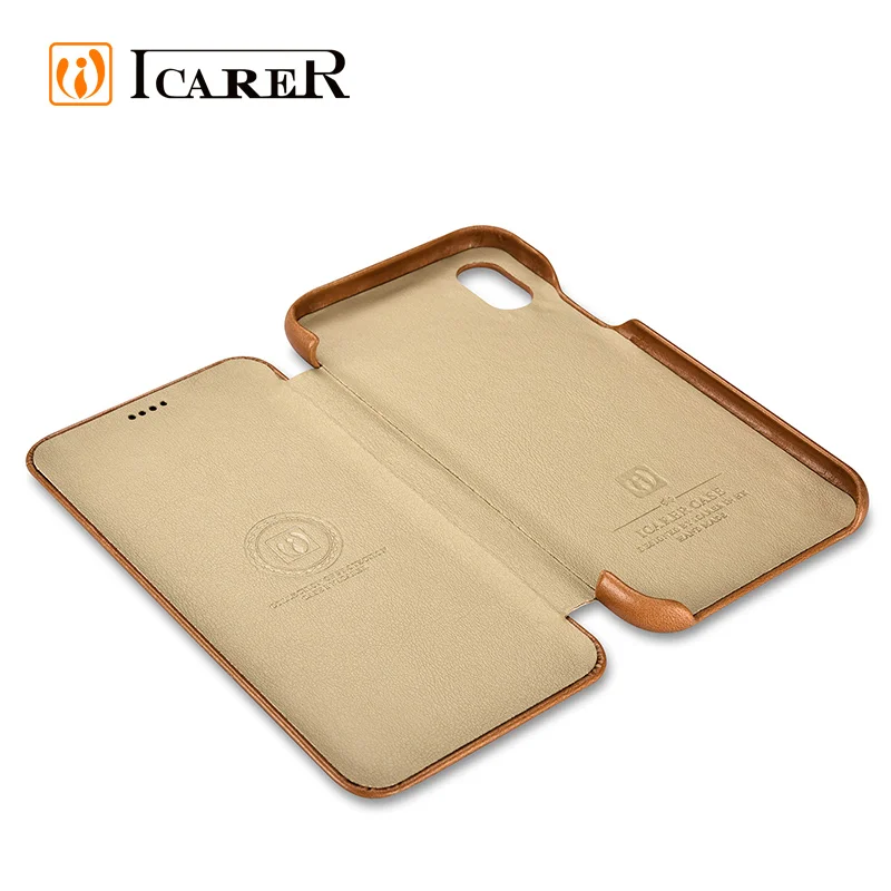 Top Quality Genuine Leather Case Flip Phone Case For iPhone X - Image 6