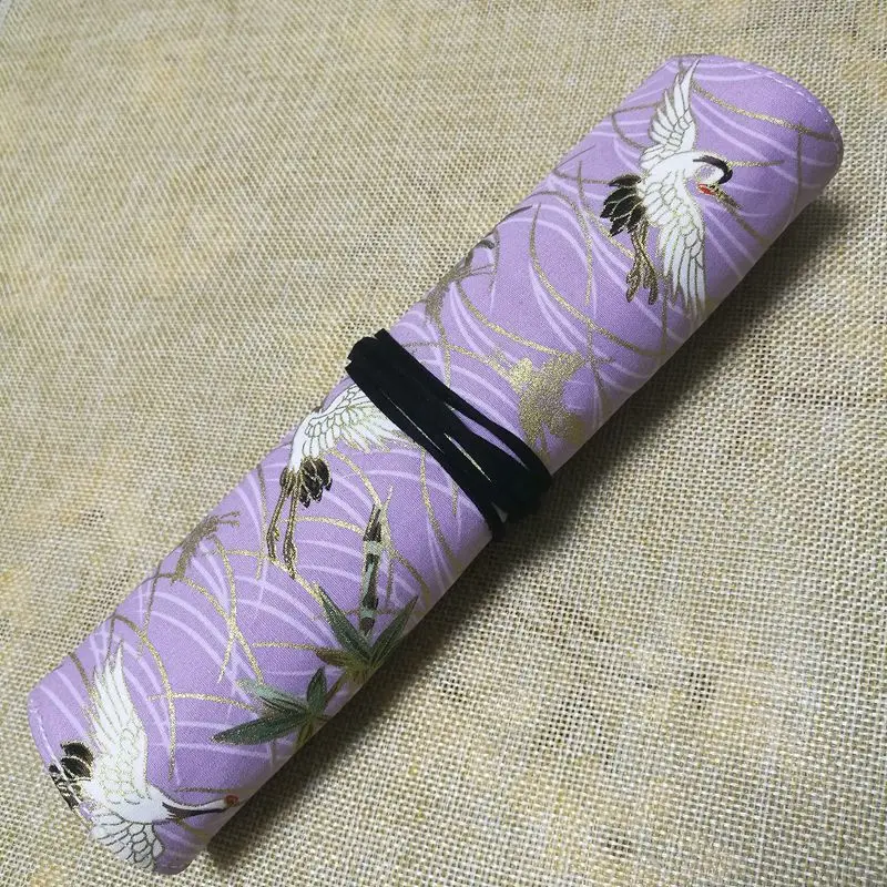 National Japanese Style Cotton and Linen Pen Bag Fountain Pen Curtain Roll Pen Bag Men and Women Cloth Pen Bag Large Capacity
