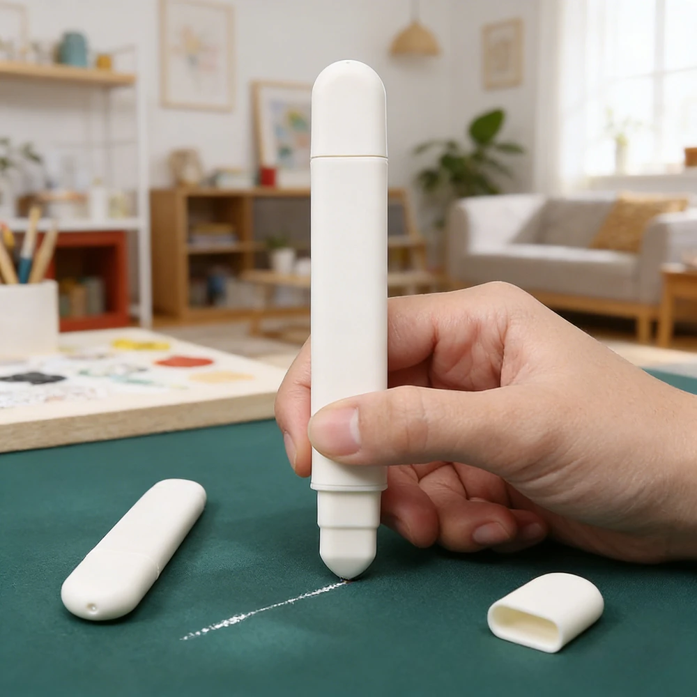 Weißer nachfüllbarer Kreidestift aus Kunststoff mit Zahnradspitze | Näh- und Quiltmarkierungswerkzeug für Stoffmuster und Heimwerkerbedarf