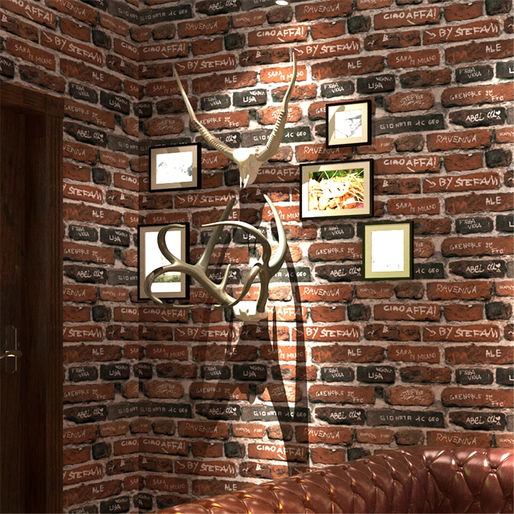 

stone 3d wallpaper for dining room wall papers TV background wall wallpaper pvc papel de parede 3Ｄ vintage brick wall paper roll