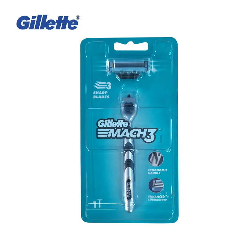 Gillette Mach 3 Razor Men's Manual Shaver Hair Removal Lubrication Strip Care Skin Safety Razor Original Mach3