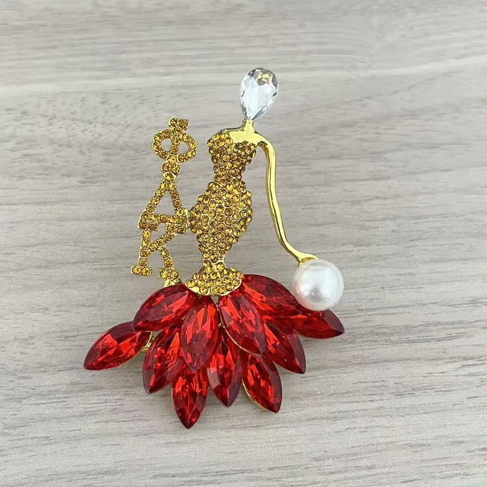 Women's logo decorated rhinestone brooch Greek Phi Delta Kapp Beautiful Girls' brooch
