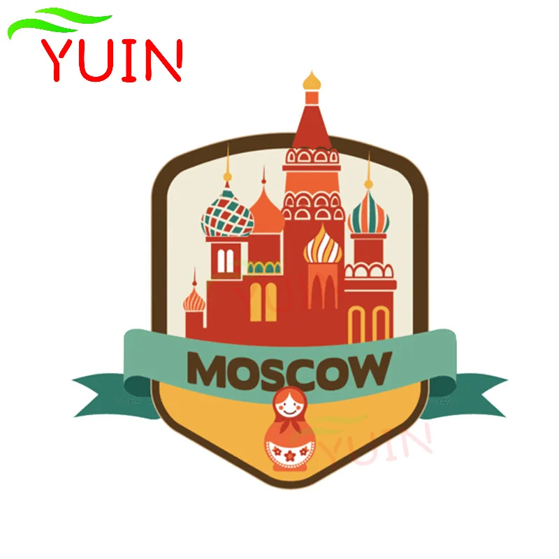 YUIN Moscow Russia World City Travel Car Sticker Fashion PVC Window Decoration Motorcycle Waterproof High Quality Decal 13*12cm