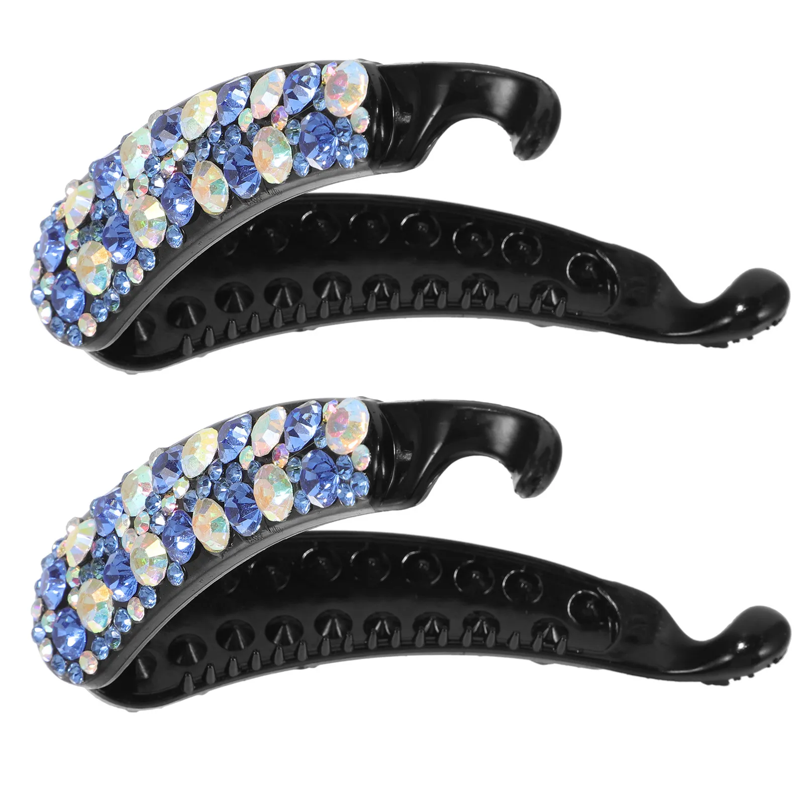 

2Pcs Banana Clips Rhinestone Hair Accessories Thick Hair Holders Elegant Styling for Women Daily Use Banana Clip