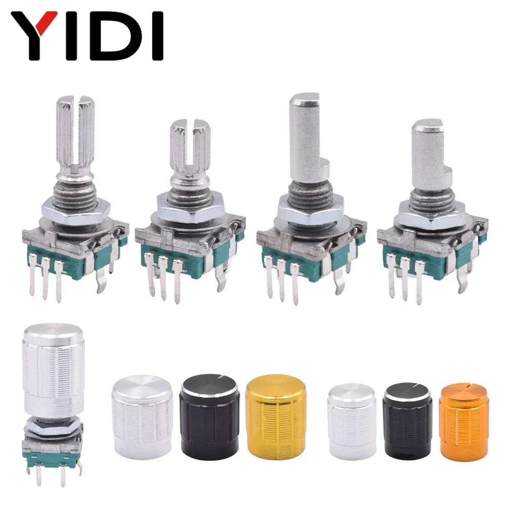 5 peças 20 posições ec11 botão interruptor incremental 360 módulo codificador rotativo arduino 15/20mm ameixa potenciômetro digital de meio eixo