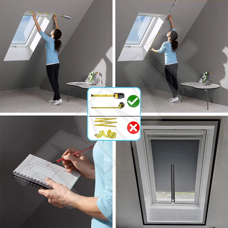 New Window Screen Mesh with Zipper and Invisible Fiberglass - Customizable Size Black Mesh Summer Prevent Mosquitoes and Flies