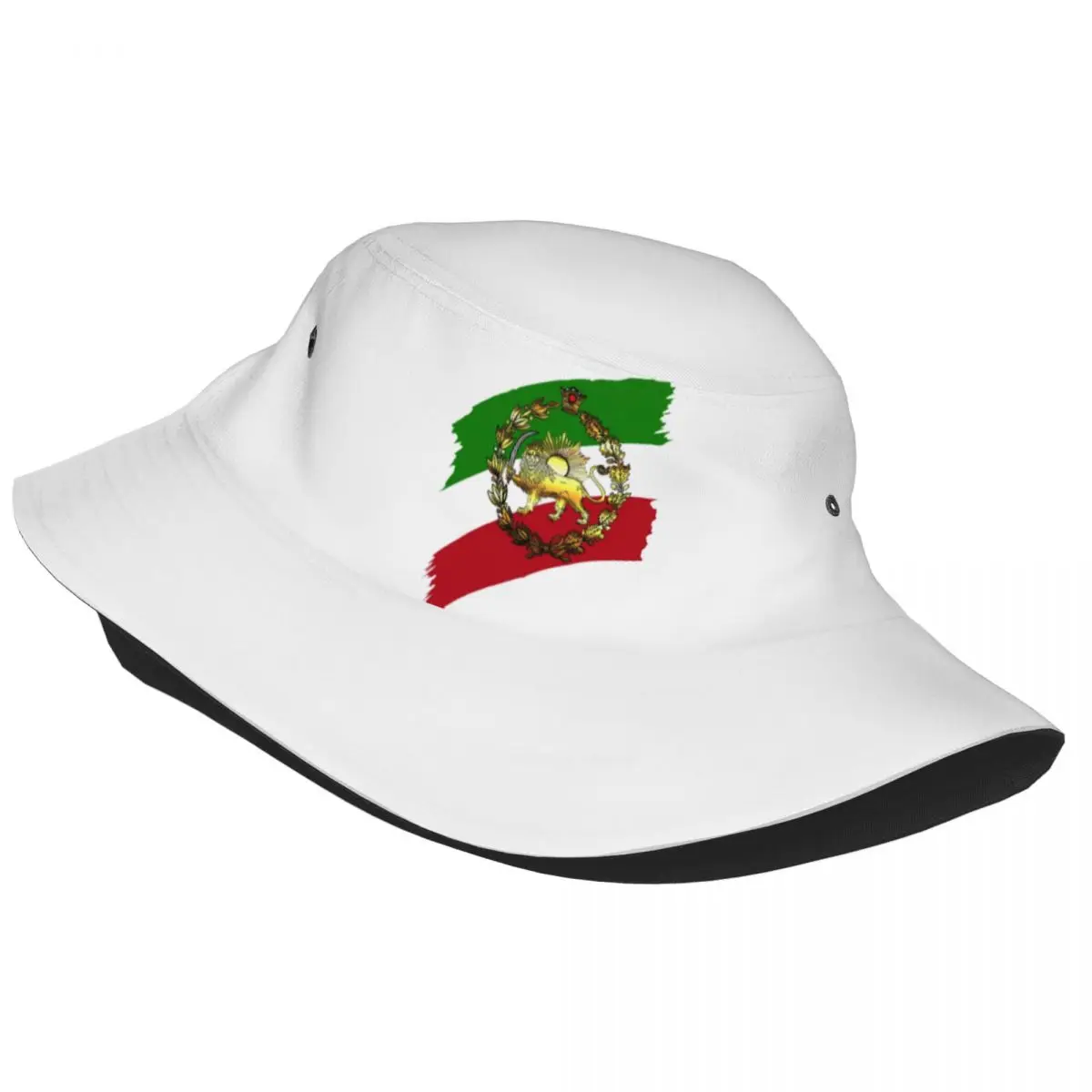 Iran Pahlavi Flag With Lion And Crown Bucket Hats for Teen Summer Sun Hat Street for Outdoor Sports Fishing Hat Session Hat