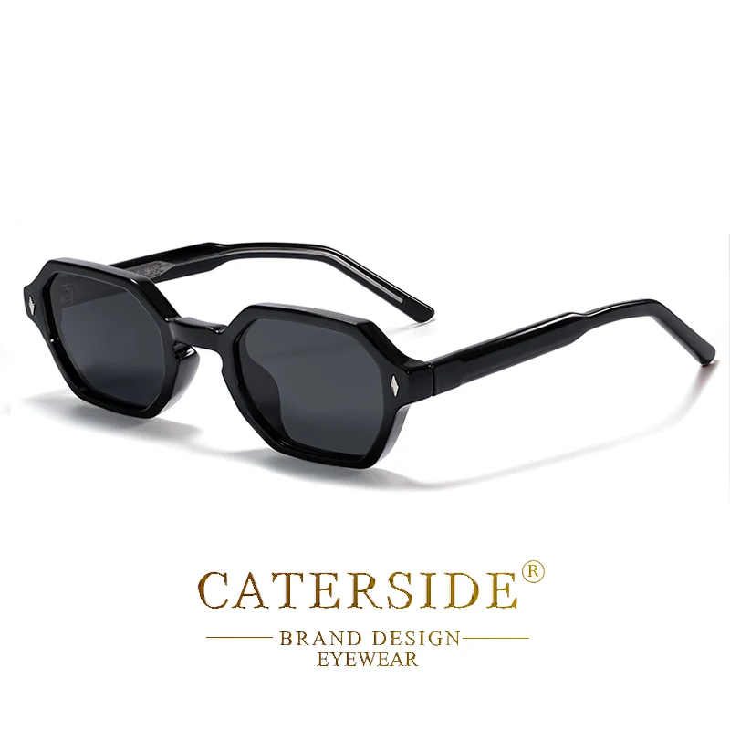 CATERDIDE Retro Polygonale Herren-Sonnenbrille, personalisiertes Design, quadratischer Rahmen, Sonnenbrille für Damen, Partys, Reisen, Urlaub, Brille – Detail 14