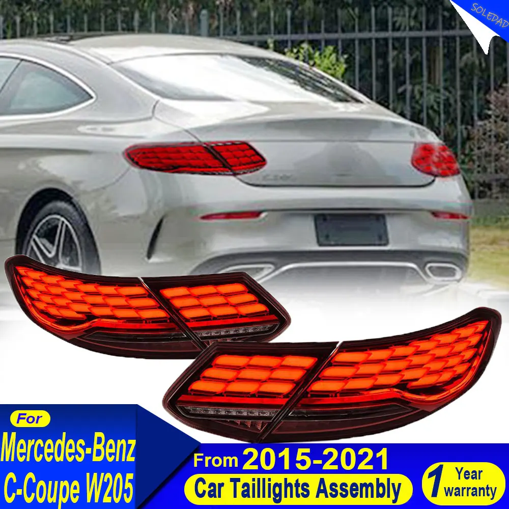 Car Tail Lights For Benz C-Class Coupe W205 2015 -2021 LED Car Tail Lamps Daytime Running Lights Accessories Tail Light Assembly