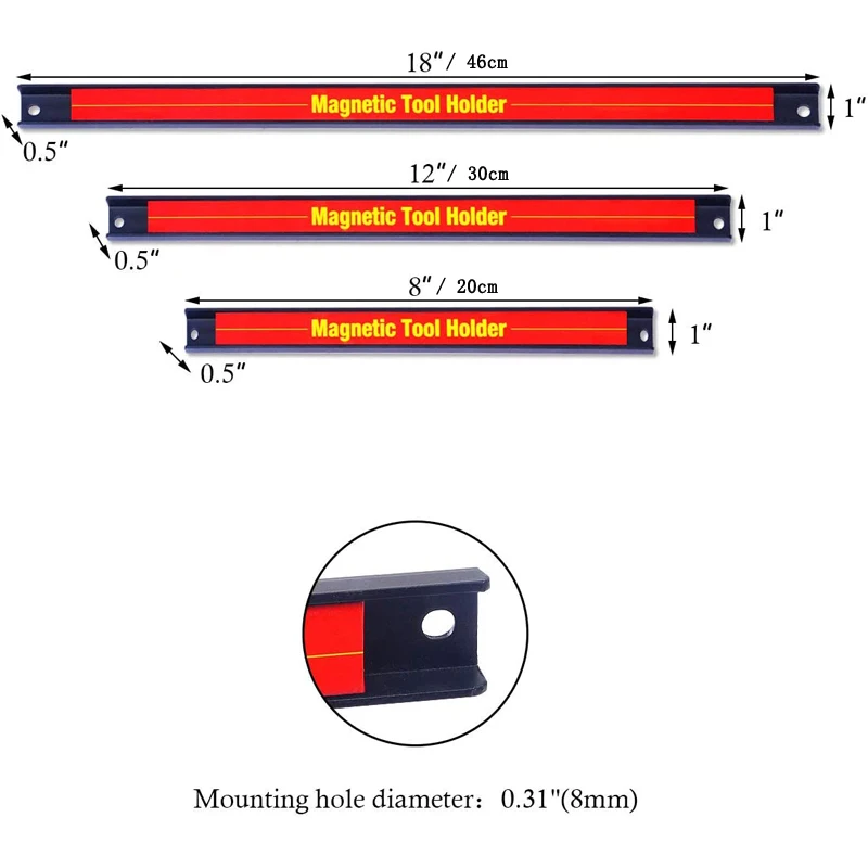 Heavy-duty Magnet Tool Bar Strip Rack,Magnetic Tool Holder,Wrench Organizer Wall Mounted Storage Tool Bar Strip Rack Space-Save