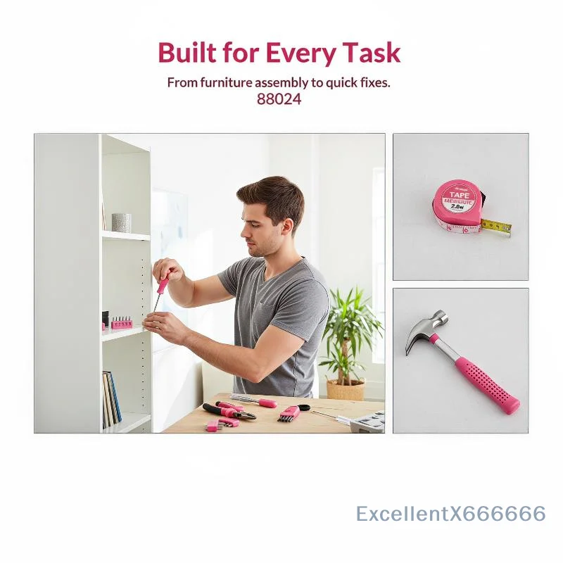 24Pcs Multifunctional DIY Repair Tool Kit Compact Storage Heavy Duty Hand Tool Set for Home Office Daily Use