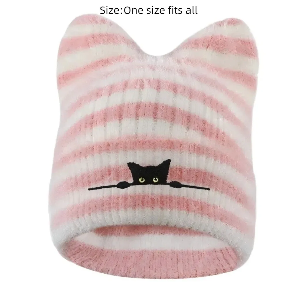 موضة الدفء المرأة القط الأذن محبوك قبعة الباردة برهان سميكة البلوز قبعة يندبروف غطاء الأذن قبعة الخريف والشتاء