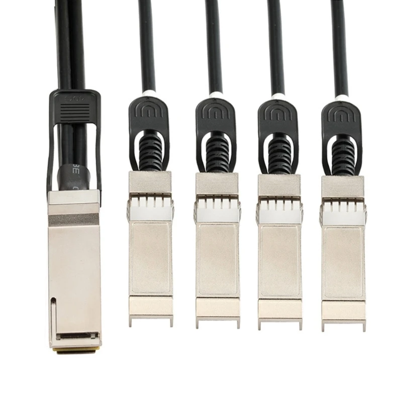 1Meter QSFP+ to Four SFP+ Passive Data Cable, 40Gigabit Data Transfer Rate for Direct Attach Networking Cable