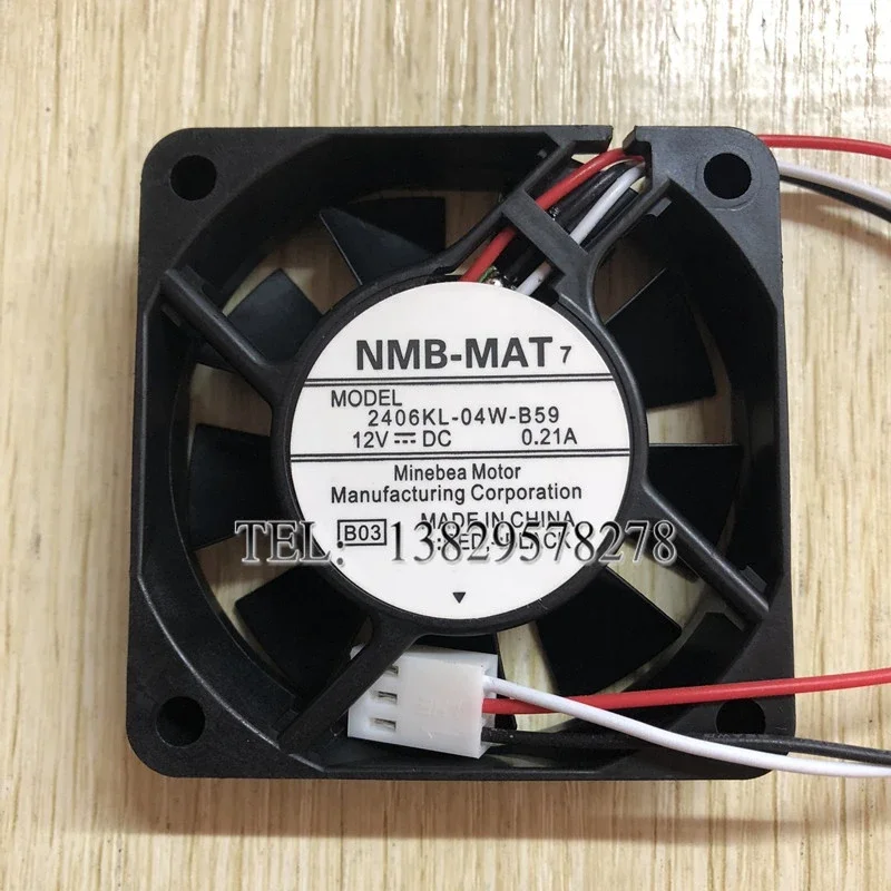 

NMB 2406KL-04W-B59 B03 DC 12V 0.21A 60x60x15mm 3-Wire Server Cooling Fan