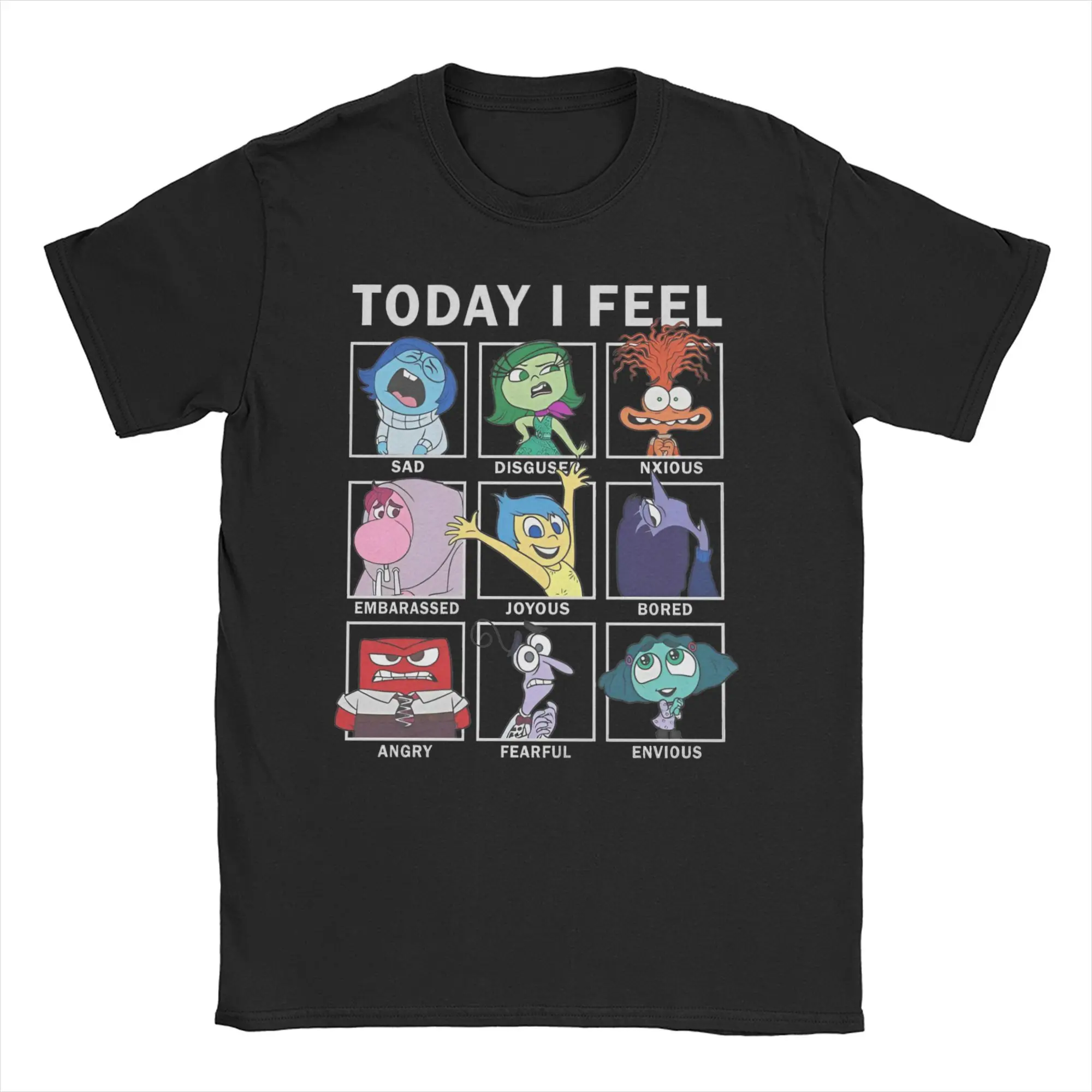 Men Women New Arrival Inside Out Characters Funny Meme Today I Feel T Shirt Tee Cotton T-shirts Clothing